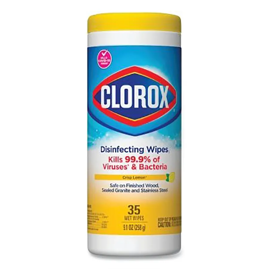 Disinfectant Wipes, Clorox, 35/Canister, Lemon Fresh Scent, CLO X01594