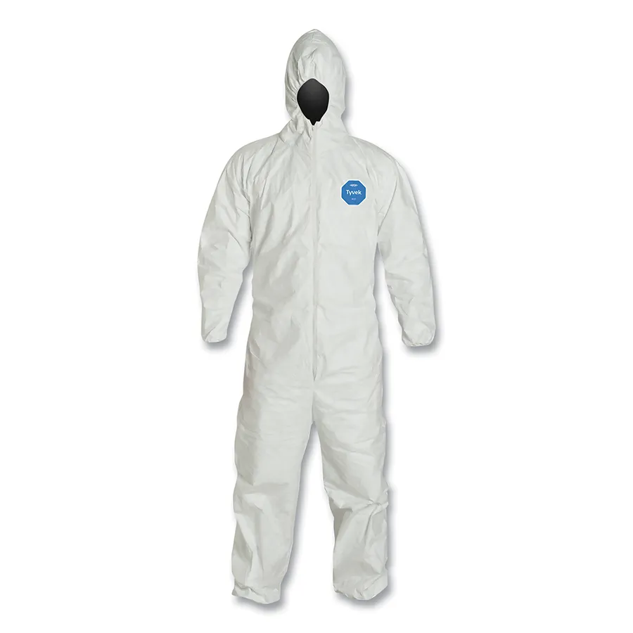 Tyvek® 400 Coveralls, White, Hooded, 2XL, TYV 127S-2X-VP