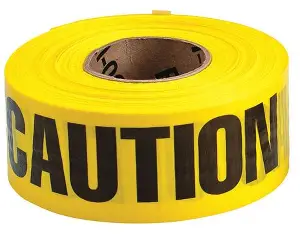 Barricade Tape, 3"X1000' BT 3.0 Mil Yellow, Caution, TRI B3103Y16