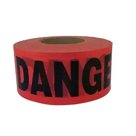 Barricade Tape, 3"X1000', 3.0 Mil, Danger, Red, TRI B3103R21
