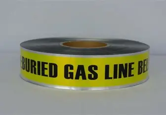 Detectable Tape, 2"X1000' Det 5.0 Mil Yellow Caution Buried Gas Line B,