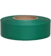 Flagging Tape, 1 3/16"X300' Taffeta, Green, TRI TFG