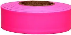 Flagging Tape, 1 3/16"X300' Taffeta, Pink, TRI TFP (Each)