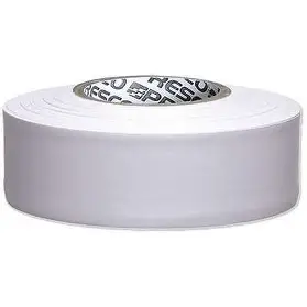 Flagging Tape, 1 3/16"X300' Taffeta, White, TRI TFW