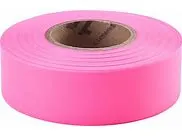 Flagging Tape, 1 3/16"X300' Taffeta, Pink Glow, TRI TFPG