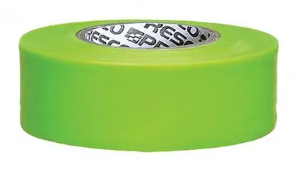 Flagging Tape, 1 3/16"X300' Taffeta, Green Glow, TRI TFGG